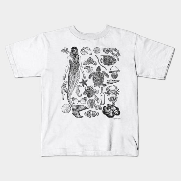 Under the Sea Kids T-Shirt by Elizabeth Weglein Art